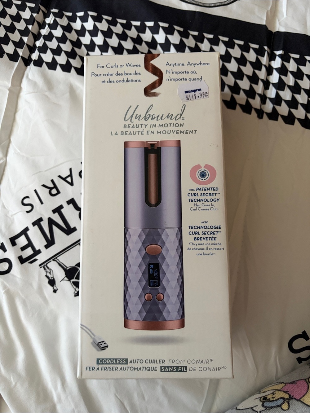 Conair Unbound Cordless Auto Curler — Purple with Rose Gold Accents